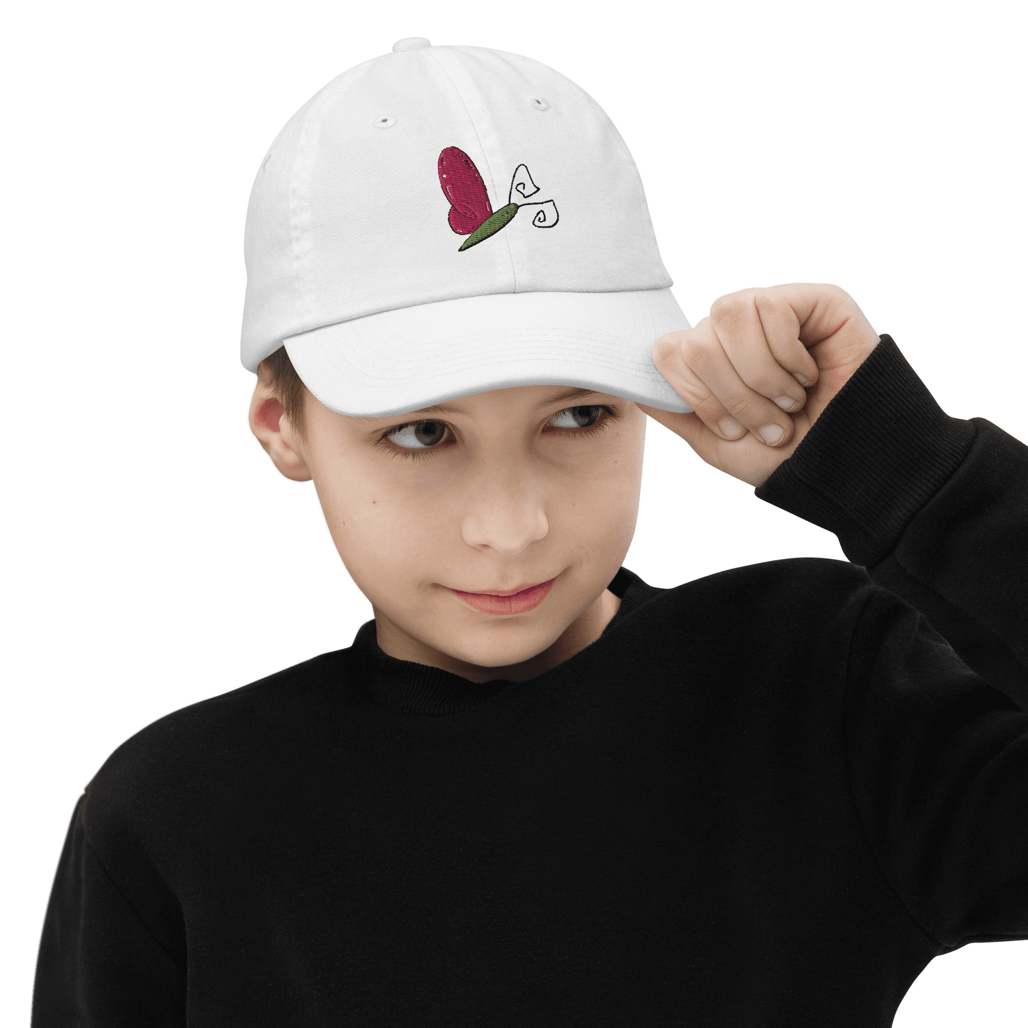 Butterfly Baseball Cap - White - Boy
