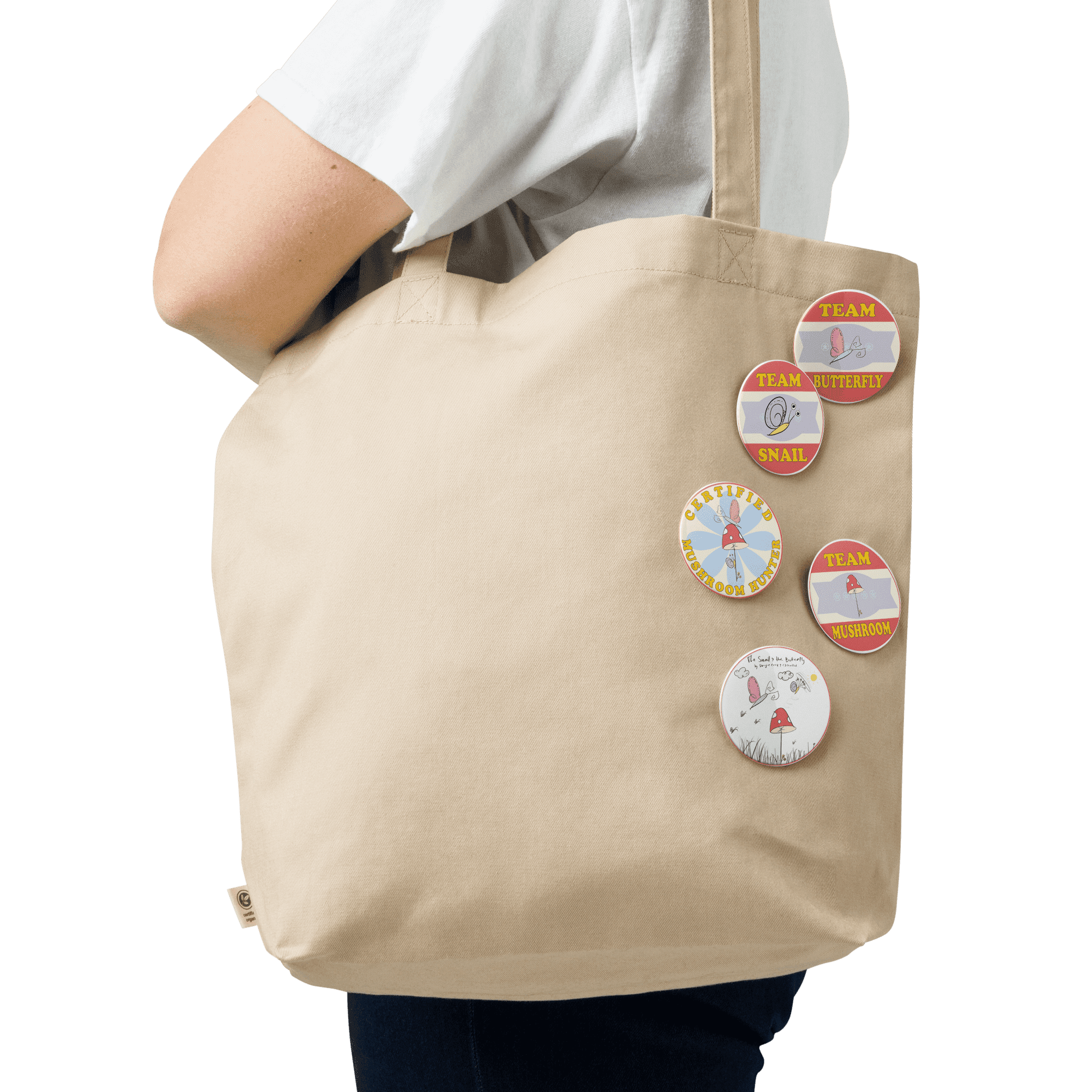 Snail & Butterfly - Large Pins - Tote